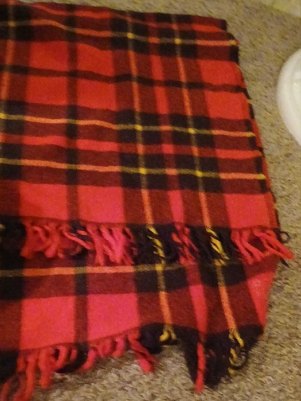 Red Plaid Holiday Throw Blanket - Brand Unspecified